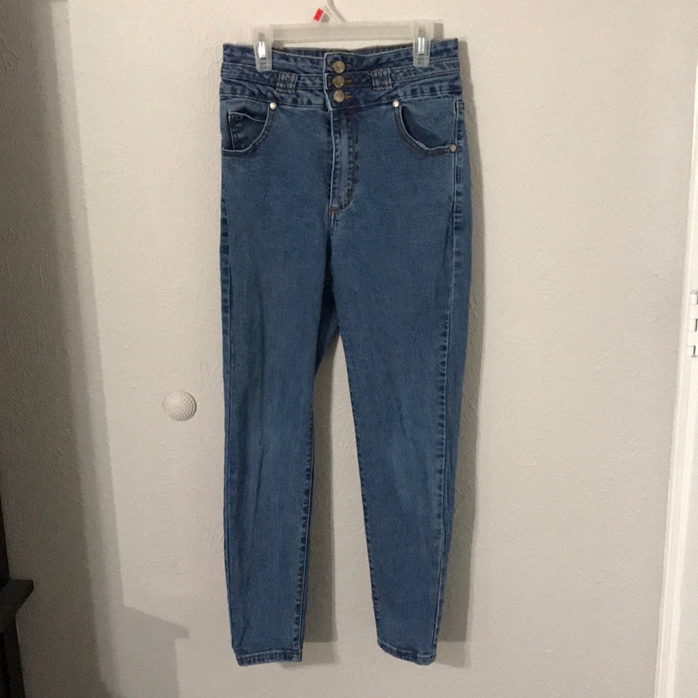Cotton On Blue High Waisted Skinny Jeans...Size 6